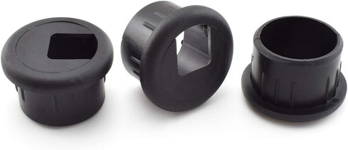 SDTC Tech 3-Pack 1 Inch Black Plastic Desk Hole Wire Grommet Cable Cord Cover Organizers