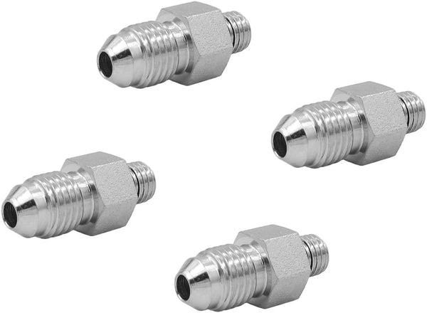(4-PACK) 6400-04-02-O Hydraulic Hose Adapter Fitting - 1/4" Male JIC 37° Flare × 1/8" Male O-Ring