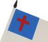 Christian Religion Table Flag, 5'' x 8'', Black Plastic Stick and Base