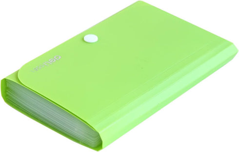 Expanding File Folder - Green Mini Organizer with 12 Pockets and Tabs for Cards, Coupons, Receipts, Tax Items, 7x4.5