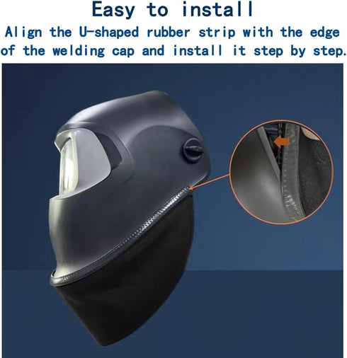 CSBOYUKEJ 2-piece welding helmet rear extension and helmet bib, made of flame-retardant cotton, with edged seal