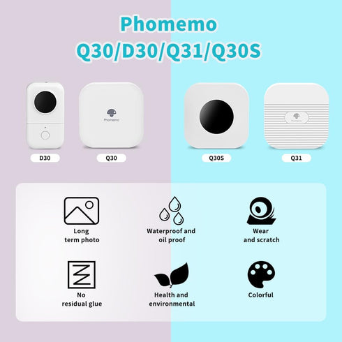 Pholala 1440 mm 160 3Packs, D30 Thermal Label Maker Paper Labels/Roll White Compatible for Phomemo Label Maker