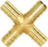 Joywayus 1/4"(6mm) Hose Barb 4 Way Union Fitting Pipe Cross for Water/Fuel/Air