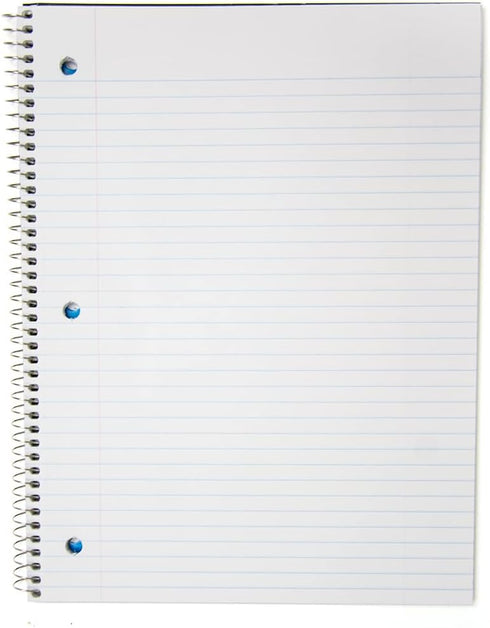 Top Flight Standards 3-Subject Wirebound Notebook, 108 Sheets, College Rule, 9.5 x 6 Inches, Cover Color May Vary