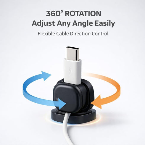 Generic 8-Pack 360 Magnetic Rotating Cable Clips for Desk No-Residue Strong Adhesive Cord Organizer, no More Falling