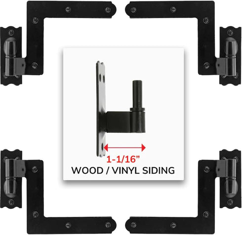 Delaney Exterior Shutter Blind Hinges with 2 Material Options and 3 siding