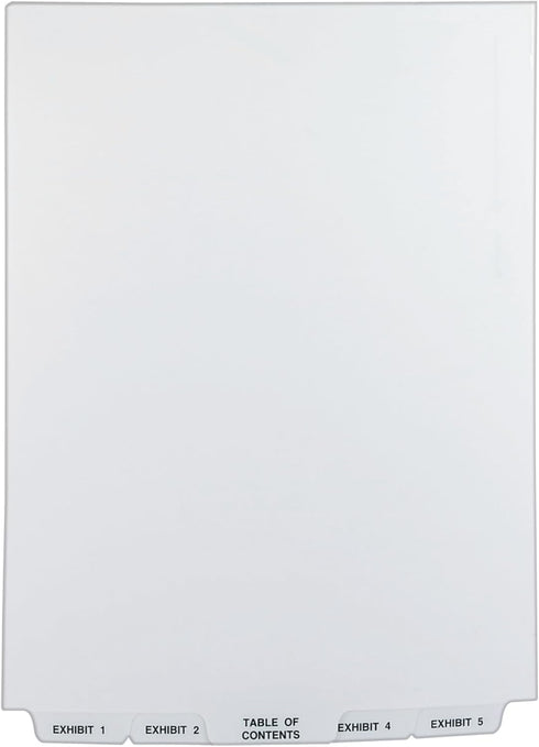 Avery Avery-Style Bottom Tab Dividers, 26-Tab, Legal Exhibit 1-25, 8.5 x 11 Inches, White