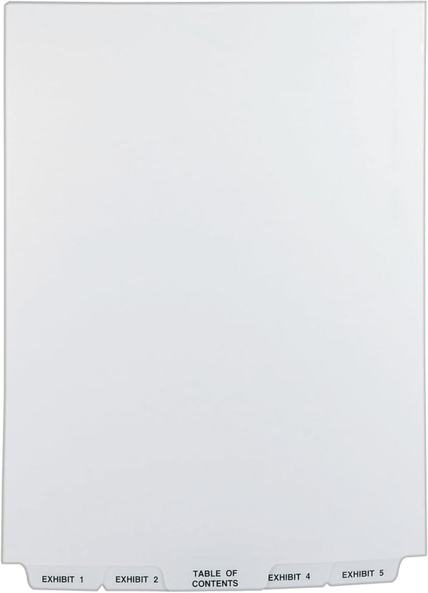 Avery Avery-Style Bottom Tab Dividers, 26-Tab, Legal Exhibit 1-25, 8.5 x 11 Inches, White