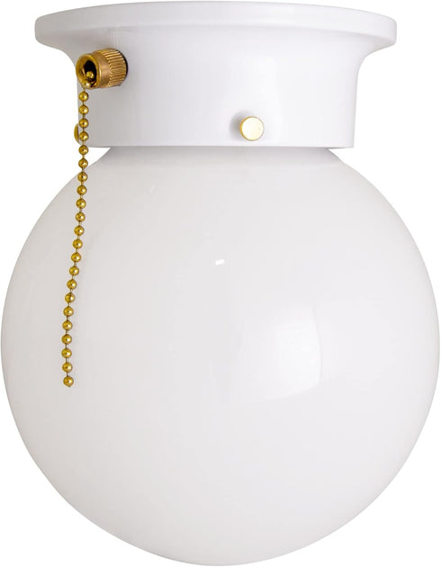 Millbridge 6 Inch Closet 510040 Design House Globe Diameter Indoor Ceiling Light Fixture with Pull Chain, for Bedroom