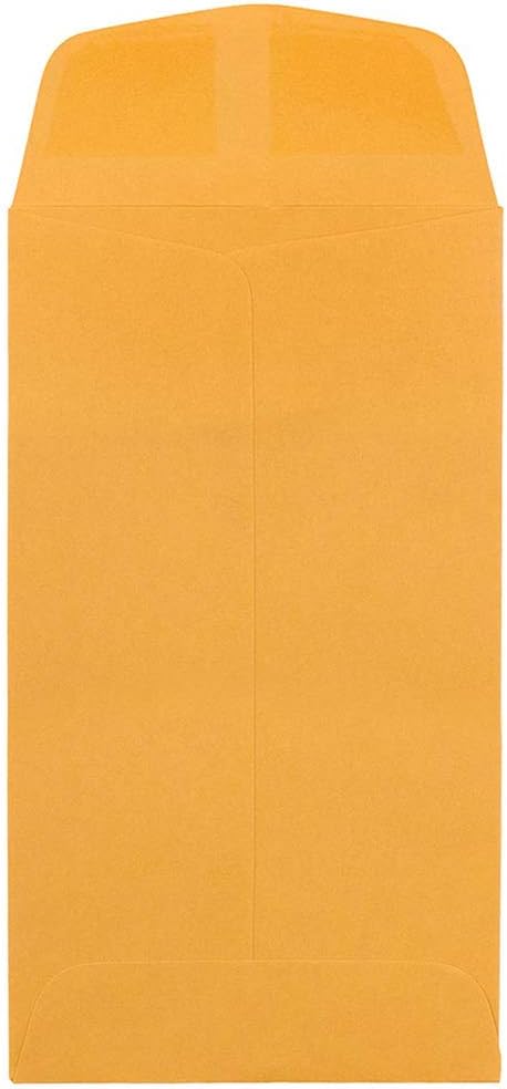 JAM PAPER #6 Coin Business Envelopes - 3 3/8 x 6 - Brown Kraft - 50/Pack by JAM Paper