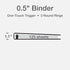 Oxford Round Ring Binders, 0.5 Inch ONE-Touch Binders for School and Office, PVC-Free, White, 12 PK