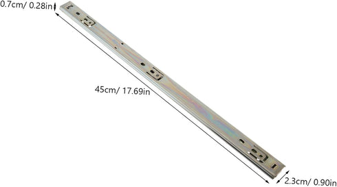 HAKIDZEL 2PCS Heavy Duty Keyboard Drawer Slide Rail Wide Full Extension Ball Bearing Slide for Bedside Cabinets