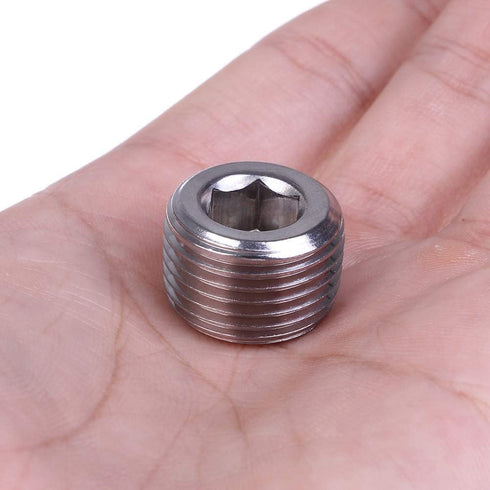 Joywayus 2Pcs Stainless Steel Internal Hex Countersunk Thread Socket Pipe Plug, 1/2"NPT Male