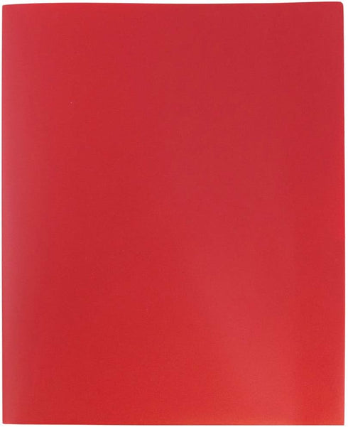 JAM PAPER Plastic 2 Pocket POP Folders - Durable School Folders - Red - 6 Pack