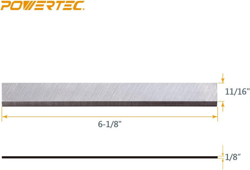 POWERTEC 6-1/8 Inch Jointer Blades, Replacement for Craftsman 21705 Jointer, Set of 3 Knives (148022)