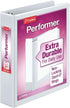 Cardinal Performer ClearVue Presentation Binder, 1.5" Non-Locking Slant-D Rings, 375-Sheet Capacity, PVC-Free, White