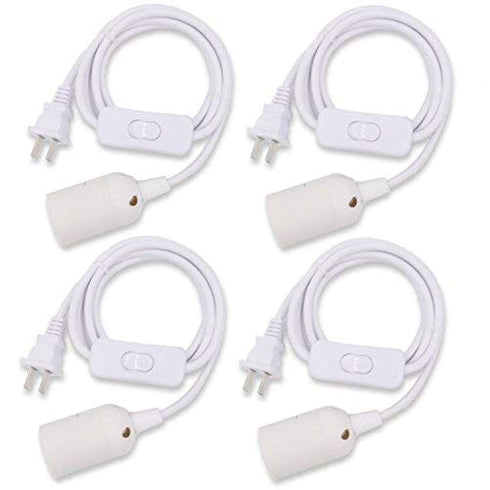 Swpeet 4 Pcs E26 Hanging Lantern Cord with On/Off Switch, Light Socket with