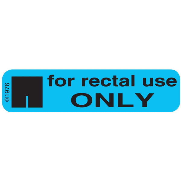 1-78G "for Rectal USE" Permanent Paper Label, 1 9/16" x 3/8", Blue, Pack of 1000