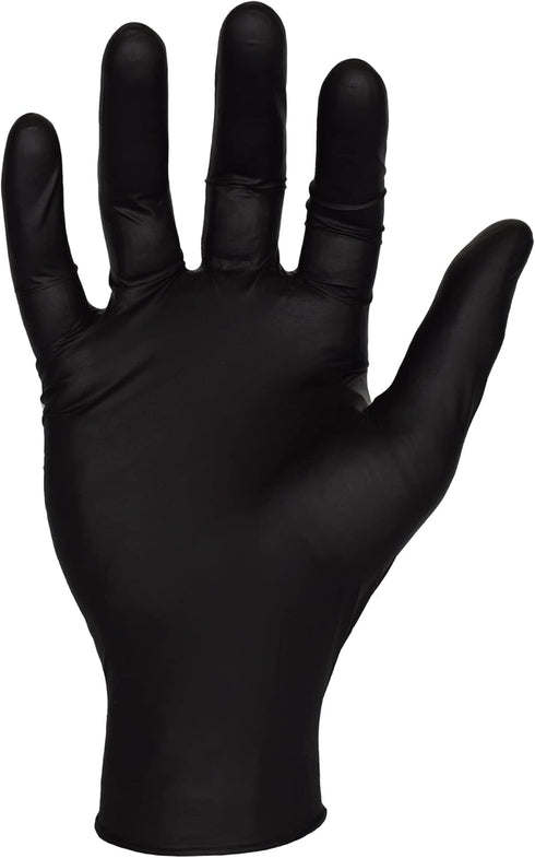 6 Mil Black Disposable Nitrile Gloves, Powder-Free, Fully Textured, Ambidextrous, Food Safe, Size: 2XL (Box of 100)