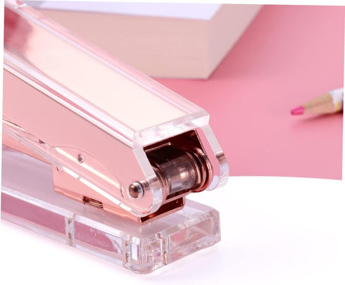 Stapler Metal Office Desktop Stapler Pink Office Book Binding Tools Portable Staplers Fashion Office Supplies for Office School Daily Use by HAPINARY