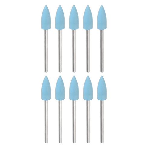 10pcs Rubber Polishing Bit Silicone Buffing Wheels, 600 Grit 6mm Dia Mounted Grinding Head for Electric Grinder