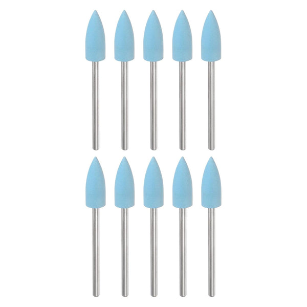 10pcs Rubber Polishing Bit Silicone Buffing Wheels, 600 Grit 6mm Dia Mounted Grinding Head for Electric Grinder