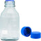 500ml Graduated Glass Round Media Storage Bottle with Blue GL45 Screw Cap, Wide Mouth Lab Reagent Bottle