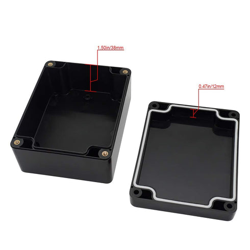 LeMotech IP65 Waterproof Junction Box, Dustproof Electrical Enclosure for Electronics, Black 4.5 x 3.5 x 2.1 inch
