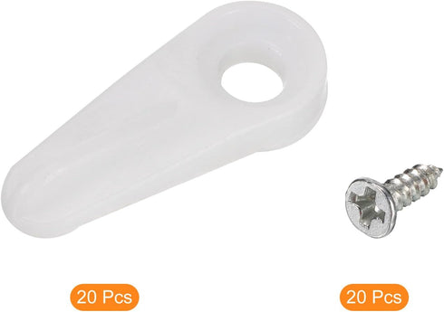uxcell 20 Pieces Picture Frame Turn Button, 24x10mm for Hanging Pictures, Plastic with 20 Pcs Screws (White)
