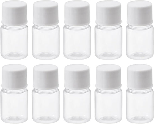 YOKIVE 50 Pcs Transparent Chemical Storage Bottle, Plastic Container with Wide Mouth for Reagent Samples