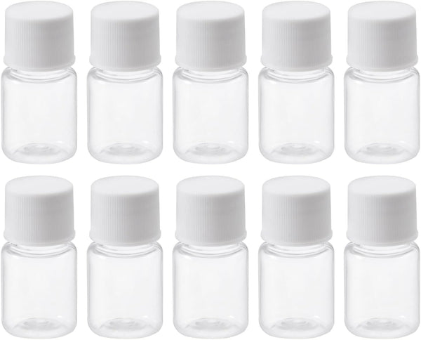 YOKIVE 50 Pcs Transparent Chemical Storage Bottle, Plastic Container with Wide Mouth for Reagent Samples