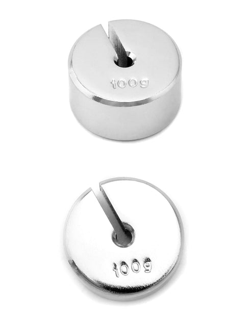 QWORK Slotted Mass Set - 2 Sets of Chromium-Plated Metal Weights, Total 1000g with Hanger