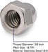 3/8-16 Acorn Cap Hex Nuts, 304 Stainless Steel 18-8, Bright Finish, 15 PCS