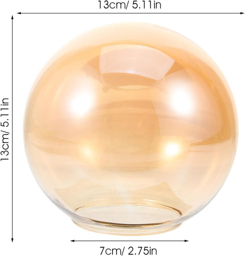 5.11 Inch Luxshiny Globe Glass Lamp Shade Clear Replacement for Pendant Light Fixtures Decorative Round Lampshade