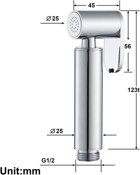 YHWKZCTTT HandheldSprayer Brass Chrome Baby Cloth Diaper Sprayer Portable Hand Held ToiletSprayer Head, for Feminine