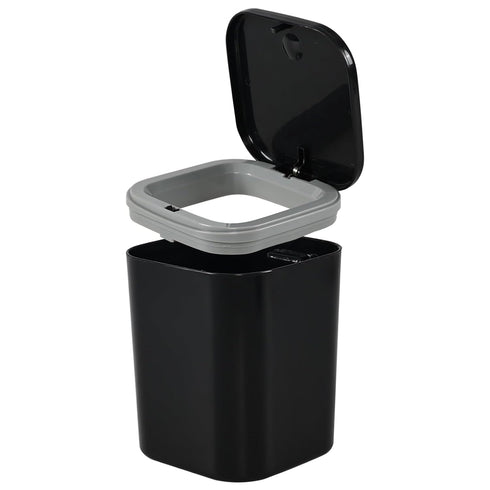 Mini Trash Can - 0.5 Gallon Black Wastebasket Container for Desk, Countertop