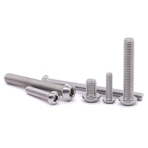M8-1.25 x 16mm Button Head Socket Cap Screws, 304 Stainless Steel 18-8 Hex Socket Cap Screws, Allen Hex Drive, Full