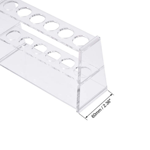 uxcell Acrylic Test Tube Holder Lab Stand Rack, 6 Wells for 25ml Centrifuge Tubes Clear