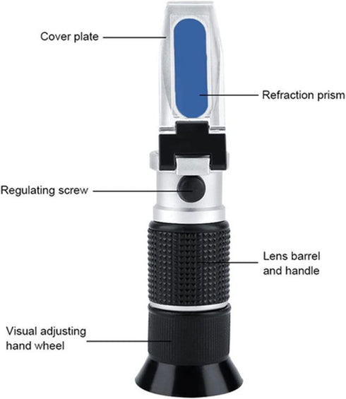 VGVGV Brix Refractometer, Handheld Alcohol Refractometer Sugar Brix Alcohol Alcoholometer Sugar Meter Refratometer