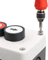 Hitommy 3-Button Control Station with Up Down Arrows, Stop Button, White and Black Housing, Industrial Push Button Box
