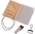 Passport Size Travelers Notebook Accessories Kit - Kraft File Folder, Zipper Case, Pen Holder & Elastic Bands