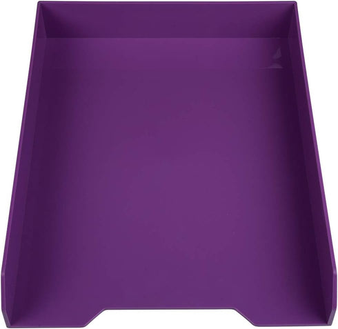 JAM PAPER Purple Stackable Paper Trays - Desktop Document, Letter, & File Organizer Tray - Sold Individually