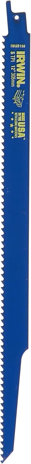 IRWIN Tools Nail-Embedded Wood Cutting Reciprocating Saw Blade, 12-Inch, 6 TPI