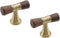 Single Hole Wood Drawer Handle Knobs Walnut Cabinet Pulls Brass Base T