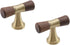 Single Hole Wood Drawer Handle Knobs Walnut Cabinet Pulls Brass Base T