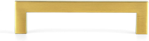Ravinte 5 Pack 5 Inch Kitchen Square Cabinet Pulls, Brushed Brass Drawer Handles for Kitchen Cabinet Hardware