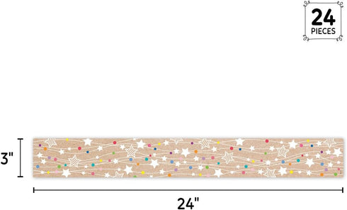 CTP Krafty Pop Colorful Kraft Stars on Strings Bulletin Board Border, Creative Teaching Press
