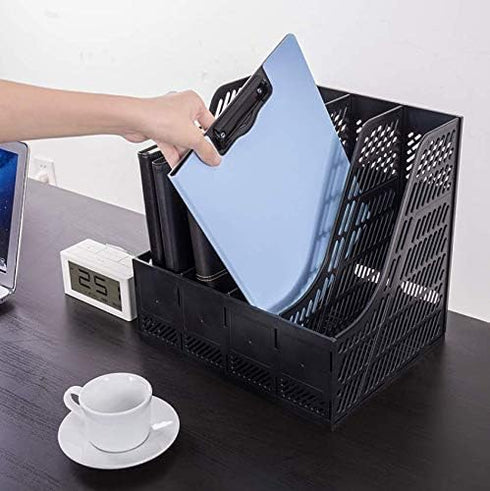 File Cover Folder Clipboard - Profile Clip File Folder, 360 Degree Flip Writing Pad for A4 and Letter Size, Blue