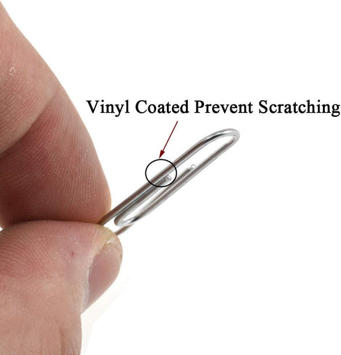HAHIYO Silver Paper Clips - 1.3" (33mm) Length, Vinyl Coated, 120 Pack for Organizing