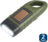 2-Pack Simpeak Hand Crank Solar Powered Flashlight, Emergency Rechargeable LED Survival Flashlight, Quick Snap Carbiner